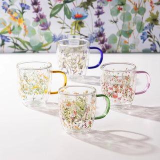 Wildflowers Blush D/Walled Glass Mug
