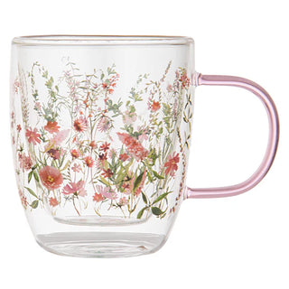 Wildflowers Blush D/Walled Glass Mug