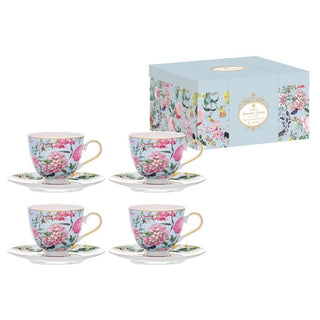 Ashdene Romantic Garden Cup & Saucer Set of 4