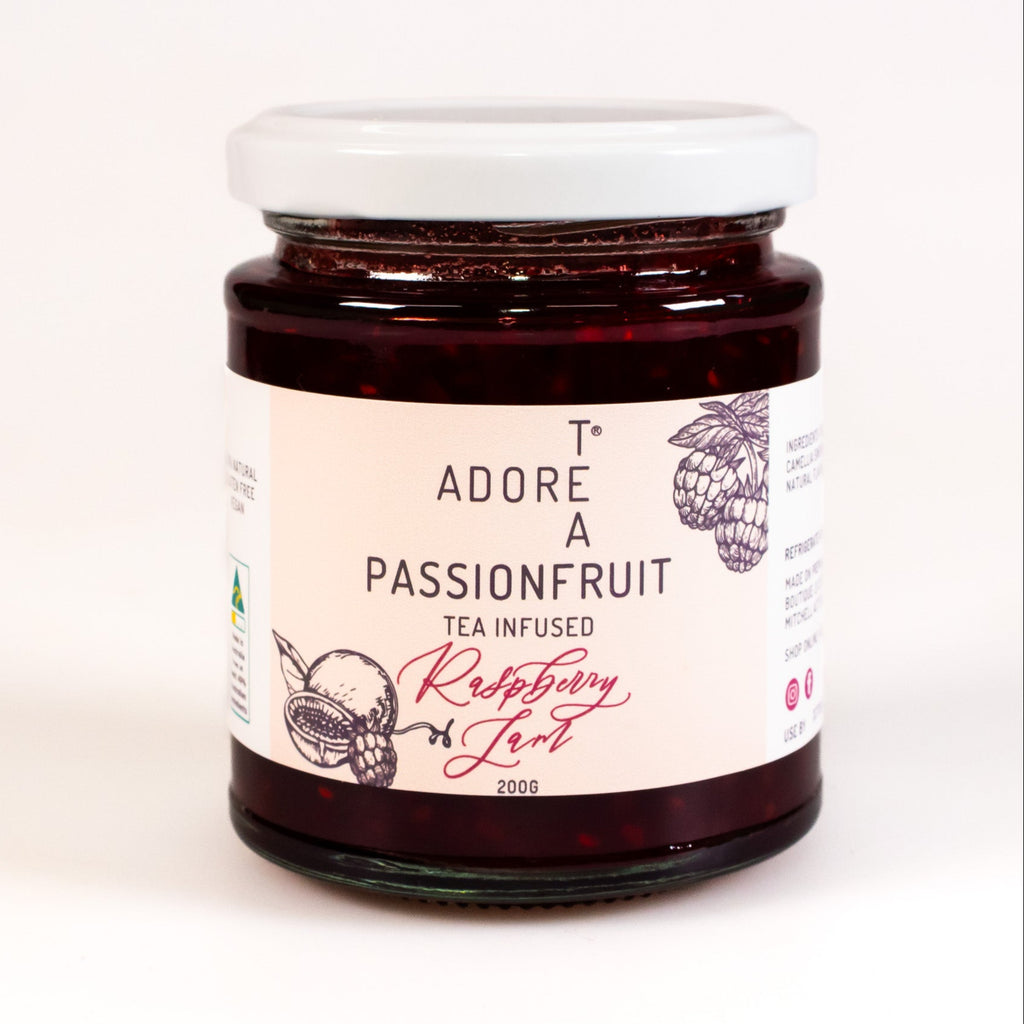 Passionfruit Tea Infused Raspberry Jam – Adore Tea Australia