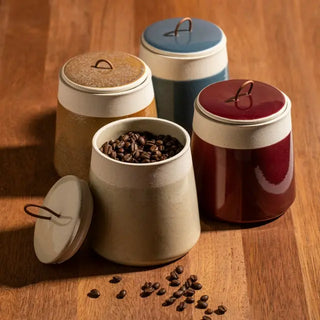 Ladelle Aster Stoneware Canister Food Storage Container w/ Lid
