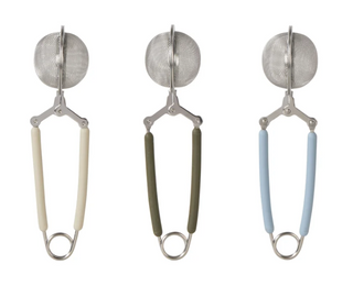 Leaf & Bean Mesh Tea Infuser with Silicon Grip - Assorted Colours